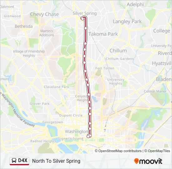 D4X Bus Line Map