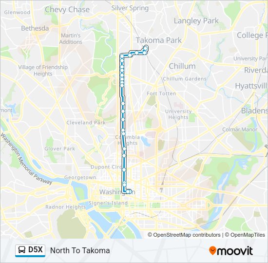 D5X Bus Line Map