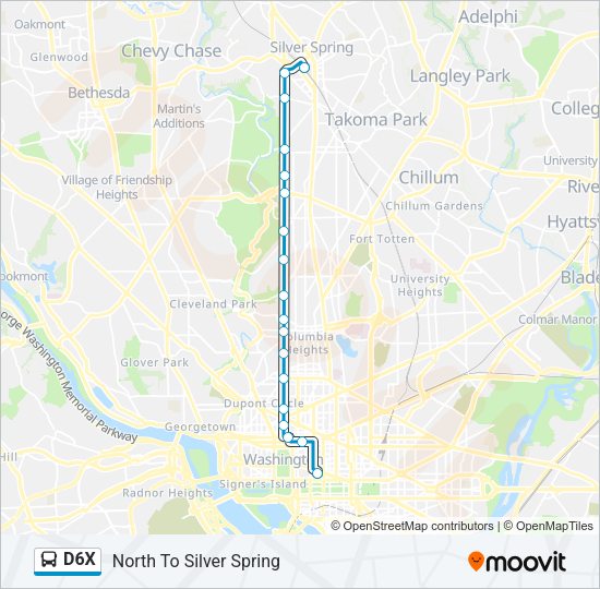 D6X Bus Line Map