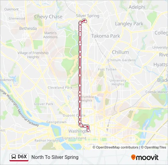 D6X Bus Line Map