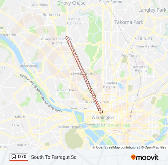 D70 Bus Line Map