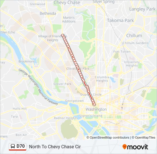 D70 Bus Line Map