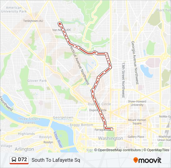 D72 Bus Line Map