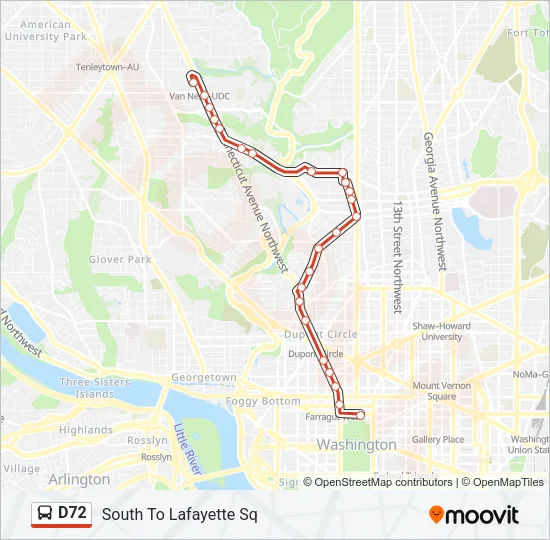D72 Bus Line Map