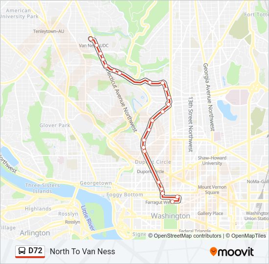 D72 Bus Line Map
