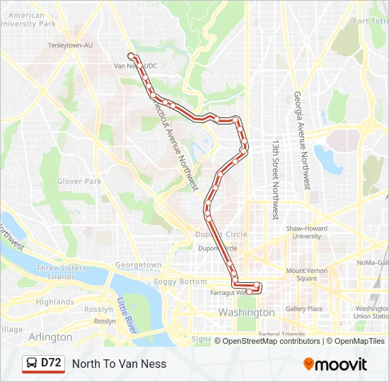 D72 Bus Line Map