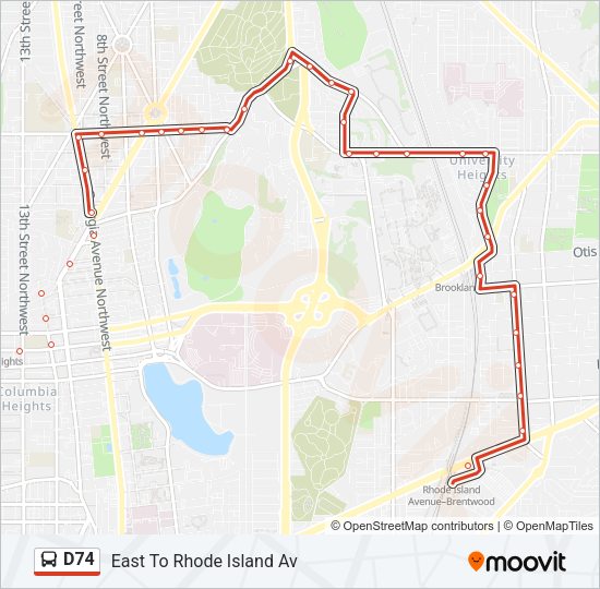 D74 Bus Line Map