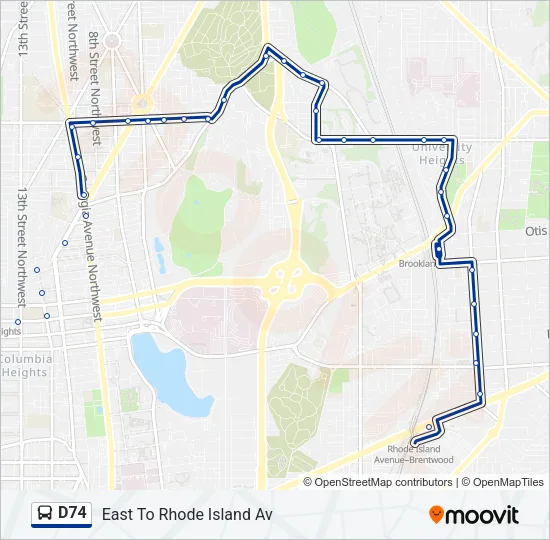 D74 Bus Line Map
