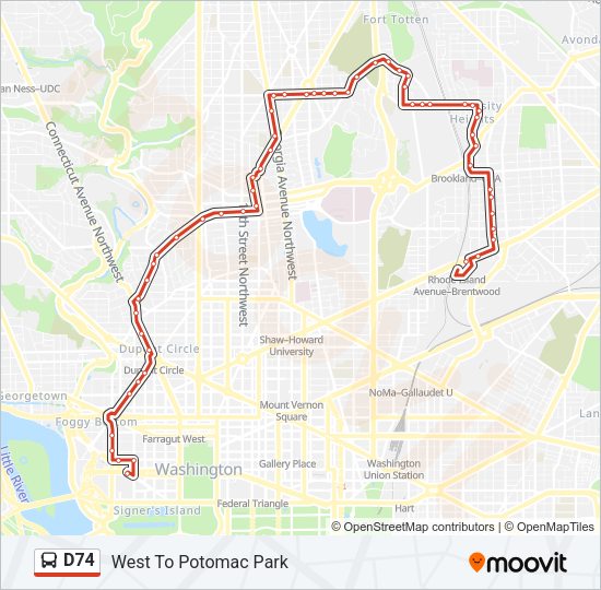D74 Bus Line Map