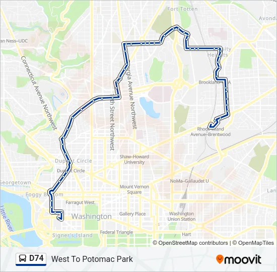 D74 Bus Line Map
