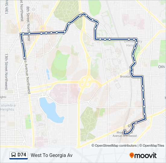 D74 Bus Line Map