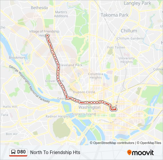 D80 Bus Line Map