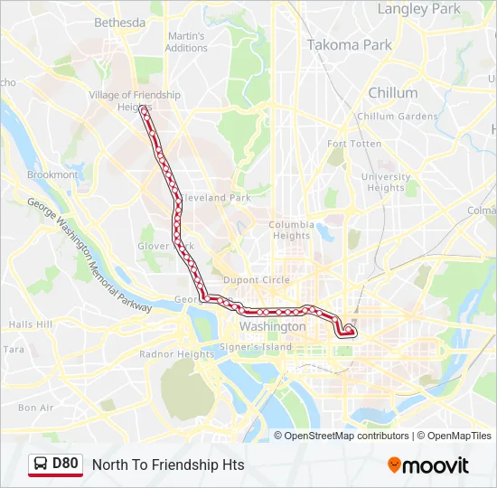 D80 Bus Line Map