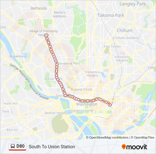 D80 Bus Line Map