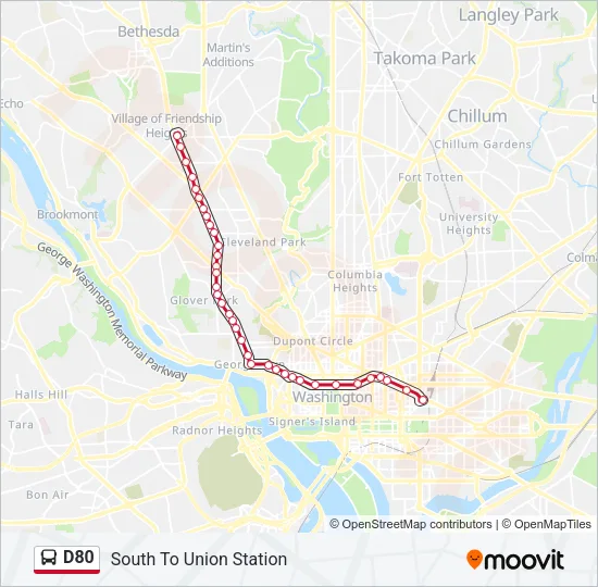 D80 Bus Line Map