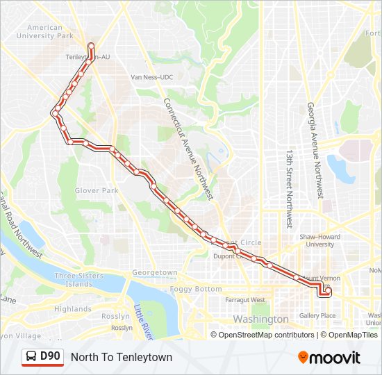 D90 Bus Line Map