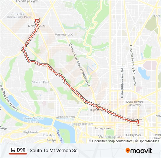 D90 Bus Line Map