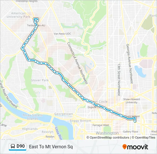 D90 Bus Line Map