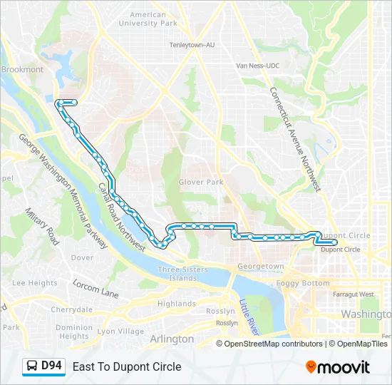 Mapa de D94 de autobús