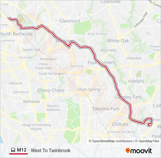 M12 Bus Line Map