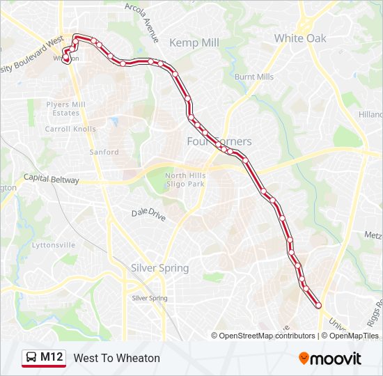 M12 Bus Line Map