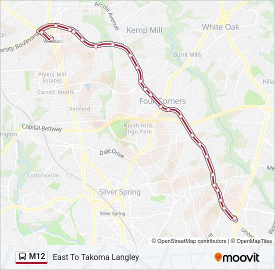 M12 Bus Line Map