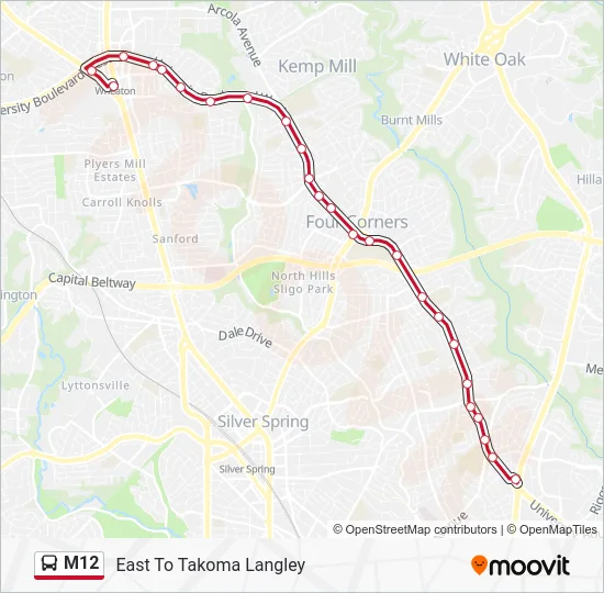 M12 Bus Line Map