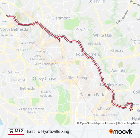 M12 Bus Line Map