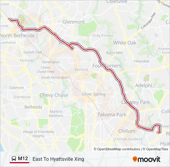 M12 Bus Line Map