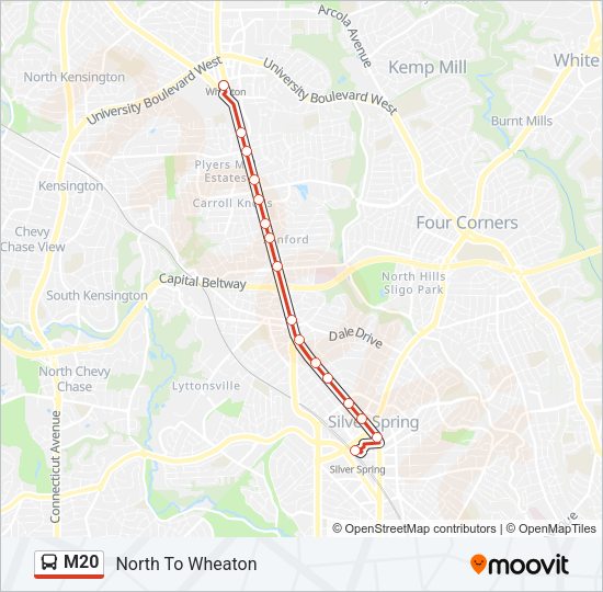 M20 Bus Line Map