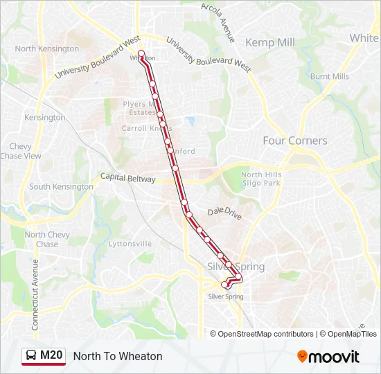 M20 Bus Line Map