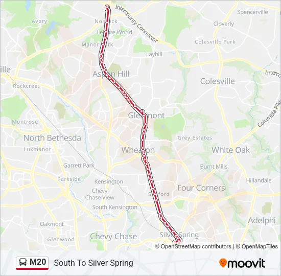 M20 Bus Line Map