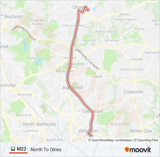 M22 Bus Line Map