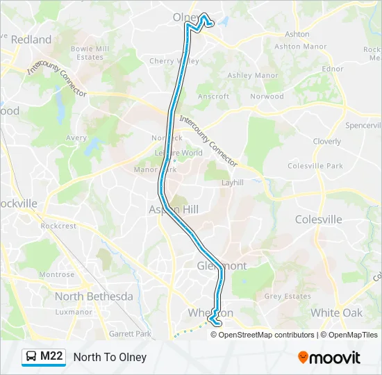 M22 Bus Line Map