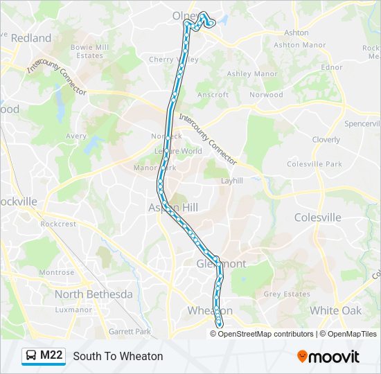 M22 Bus Line Map