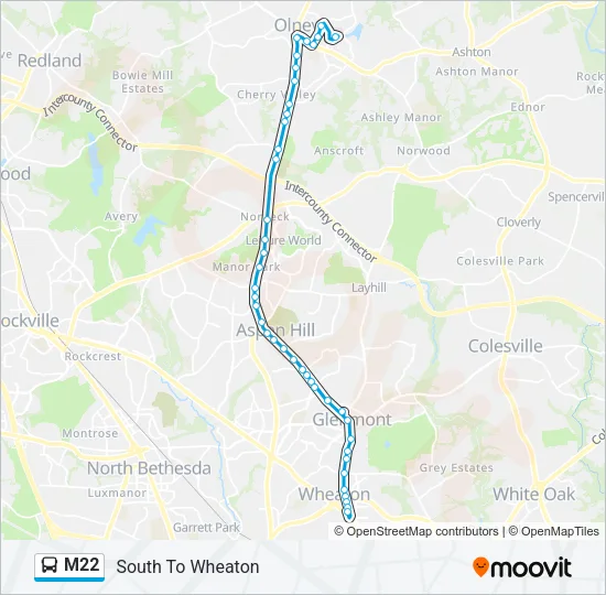 M22 Bus Line Map