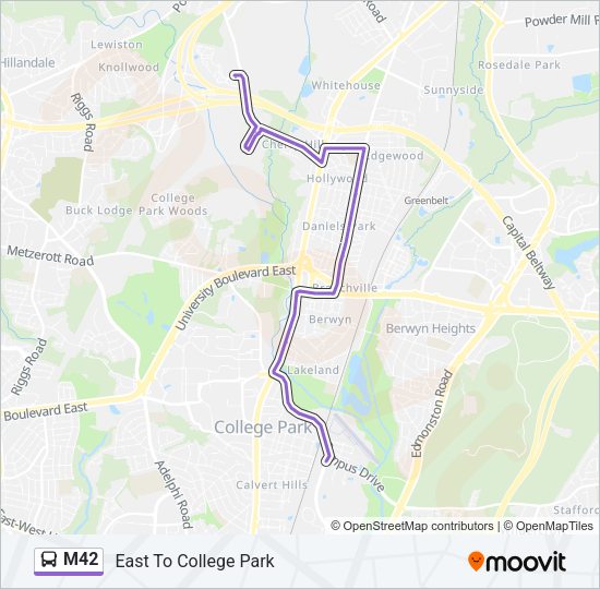 M42 Bus Line Map