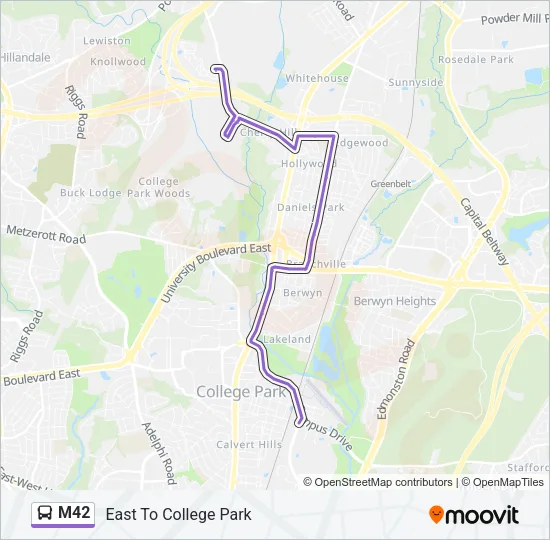 M42 Bus Line Map