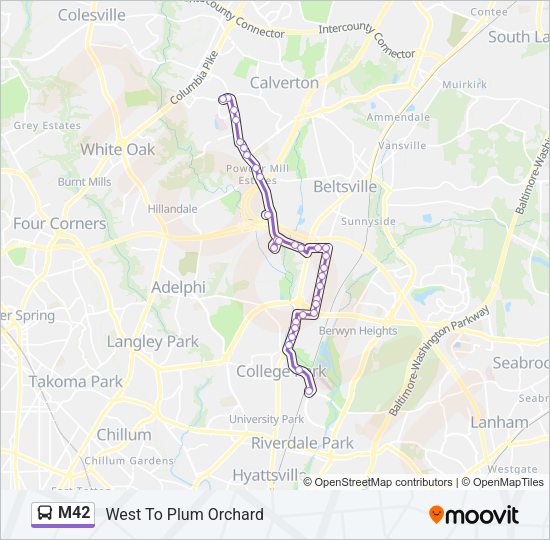M42 Bus Line Map