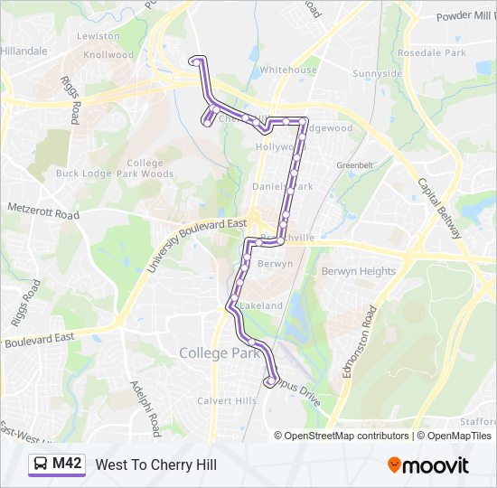 M42 Bus Line Map