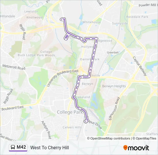 M42 Bus Line Map
