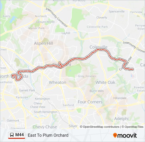 M44 Bus Line Map