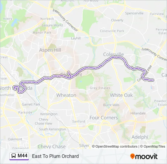M44 Bus Line Map