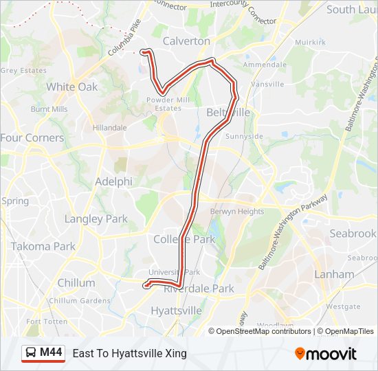M44 Bus Line Map