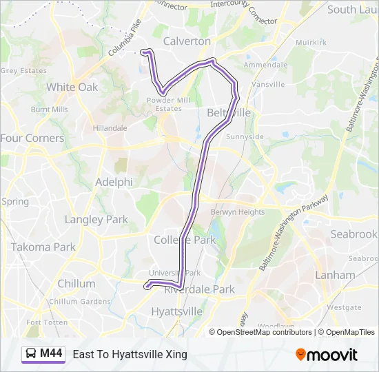 M44 Bus Line Map