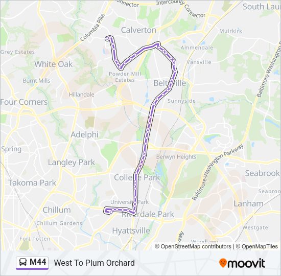 M44 Bus Line Map