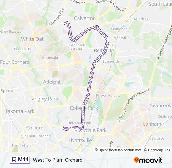 M44 Bus Line Map