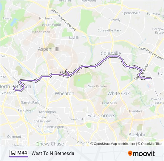 M44 Bus Line Map