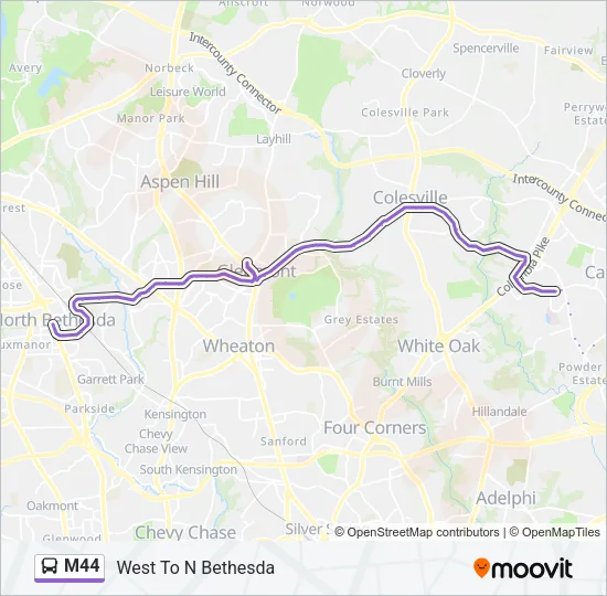 M44 Bus Line Map