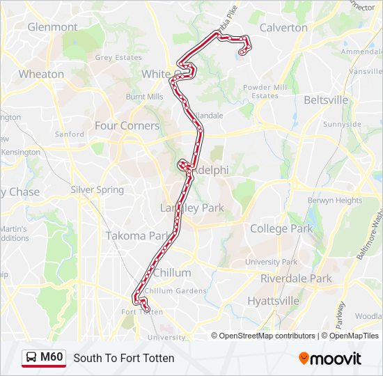M60 Bus Line Map